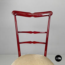 Charger l'image dans la galerie, Red lacquered chairs with fabric, 1970s