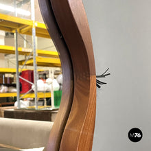 画像をギャラリービューアに読み込む, Rounded wooden wall mirror with rope, 1960s
