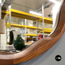 画像をギャラリービューアに読み込む, Rounded wooden wall mirror with rope, 1960s