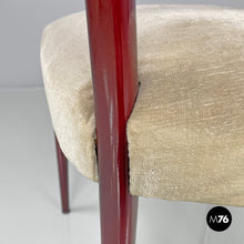 Charger l'image dans la galerie, Red lacquered chairs with fabric, 1970s
