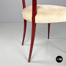 Charger l'image dans la galerie, Red lacquered chairs with fabric, 1970s