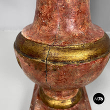 Load image into Gallery viewer, Table lamps in red and golden wood, 1980s