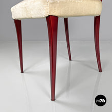 Charger l'image dans la galerie, Red lacquered chairs with fabric, 1970s