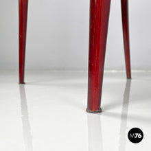 Charger l'image dans la galerie, Red lacquered chairs with fabric, 1970s