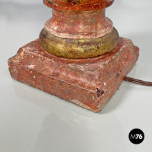 Load image into Gallery viewer, Table lamps in red and golden wood, 1980s
