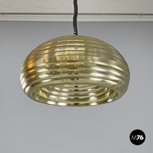 画像をギャラリービューアに読み込む, Splugen Brau golden chandelier by Achille and Pier Giacomo Castiglioni for Flos, 1960s