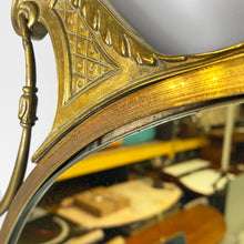 Load image into Gallery viewer, Oval brass wall mirror with classic friezes, 1950s