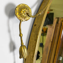 Load image into Gallery viewer, Oval brass wall mirror with classic friezes, 1950s