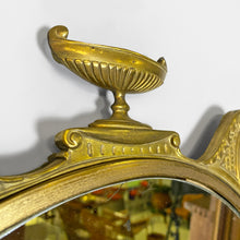 Load image into Gallery viewer, Oval brass wall mirror with classic friezes, 1950s