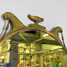Load image into Gallery viewer, Oval brass wall mirror with classic friezes, 1950s