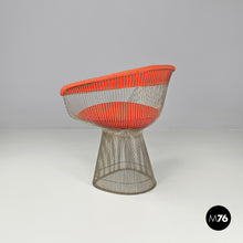 画像をギャラリービューアに読み込む, Metal and red fabric chairs by Warren Platner for Knoll, 1970s