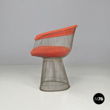 画像をギャラリービューアに読み込む, Metal and red fabric chairs by Warren Platner for Knoll, 1970s