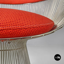 画像をギャラリービューアに読み込む, Metal and red fabric chairs by Warren Platner for Knoll, 1970s