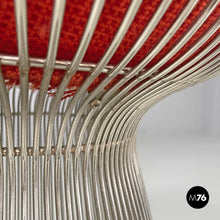 画像をギャラリービューアに読み込む, Metal and red fabric chairs by Warren Platner for Knoll, 1970s