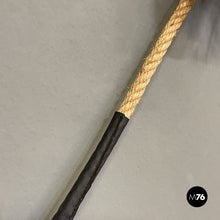 画像をギャラリービューアに読み込む, Squared wooden wall mirror with rope, 1960s