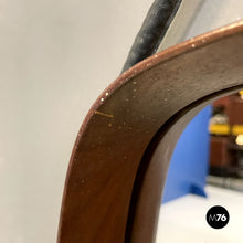 画像をギャラリービューアに読み込む, Squared wooden wall mirror with rope, 1960s