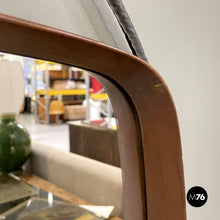 画像をギャラリービューアに読み込む, Squared wooden wall mirror with rope, 1960s