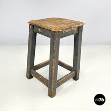 画像をギャラリービューアに読み込む, Industrial wooden stool, 1950s