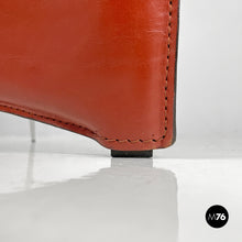 画像をギャラリービューアに読み込む, Red leather chairs Ed Archer by Philippe Starck for Driade, 1980s