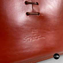 画像をギャラリービューアに読み込む, Red leather chairs Ed Archer by Philippe Starck for Driade, 1980s