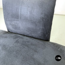 Load image into Gallery viewer, Blue velvet and chromed metal chairs, 1980s