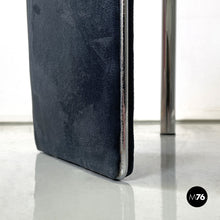 Load image into Gallery viewer, Blue velvet and chromed metal chairs, 1980s