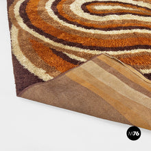 Load image into Gallery viewer, Short-pile brown, orange and beige carpet, 1970s