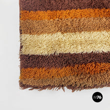 Load image into Gallery viewer, Short-pile brown, orange and beige carpet, 1970s