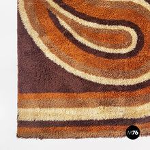 Load image into Gallery viewer, Short-pile brown, orange and beige carpet, 1970s