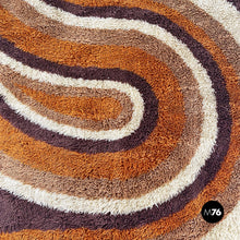 Load image into Gallery viewer, Short-pile brown, orange and beige carpet, 1970s