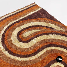 Load image into Gallery viewer, Short-pile brown, orange and beige carpet, 1970s