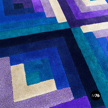 画像をギャラリービューアに読み込む, Rectangular carpet with geometric pattern by Ottavio Missoni for T&J Vestor, 1980s