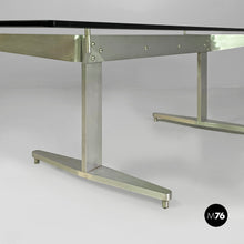 Load image into Gallery viewer, Aluminum coffee table with glass top, 1970s