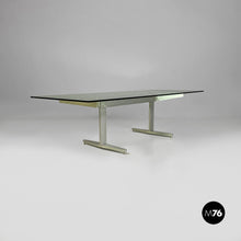 Load image into Gallery viewer, Aluminum coffee table with glass top, 1970s