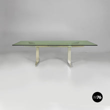 Load image into Gallery viewer, Aluminum coffee table with glass top, 1970s