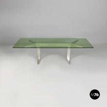 Load image into Gallery viewer, Aluminum coffee table with glass top, 1970s