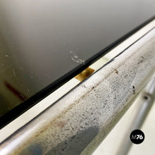 Load image into Gallery viewer, Steel and smoked glass dining table or desk, 1970s