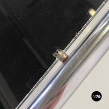 Load image into Gallery viewer, Steel and smoked glass dining table or desk, 1970s