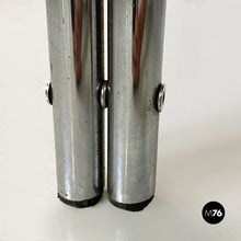 Load image into Gallery viewer, Steel and smoked glass dining table or desk, 1970s