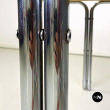 Load image into Gallery viewer, Steel and smoked glass dining table or desk, 1970s