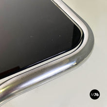 Load image into Gallery viewer, Steel and smoked glass dining table or desk, 1970s