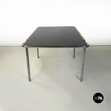Load image into Gallery viewer, Steel and smoked glass dining table or desk, 1970s