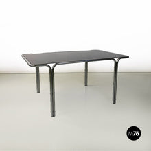 Load image into Gallery viewer, Steel and smoked glass dining table or desk, 1970s