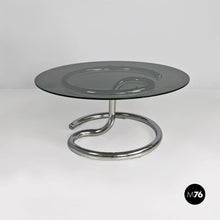 Charger l'image dans la galerie, Anaconda smoked glass and chromed steel coffee table by Paul Tuttle for Strassle International, 1970s