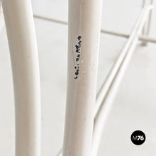 Load image into Gallery viewer, White wrought iron and glass garden table, 1960s