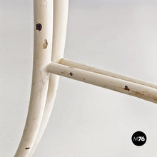 Load image into Gallery viewer, White wrought iron and glass garden table, 1960s