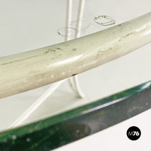 Load image into Gallery viewer, White wrought iron and glass garden table, 1960s