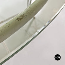 Load image into Gallery viewer, White wrought iron and glass garden table, 1960s