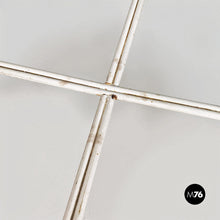 Load image into Gallery viewer, White wrought iron and glass garden table, 1960s