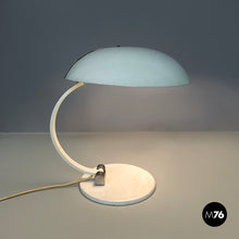 画像をギャラリービューアに読み込む, White metal table lamp, 1970s